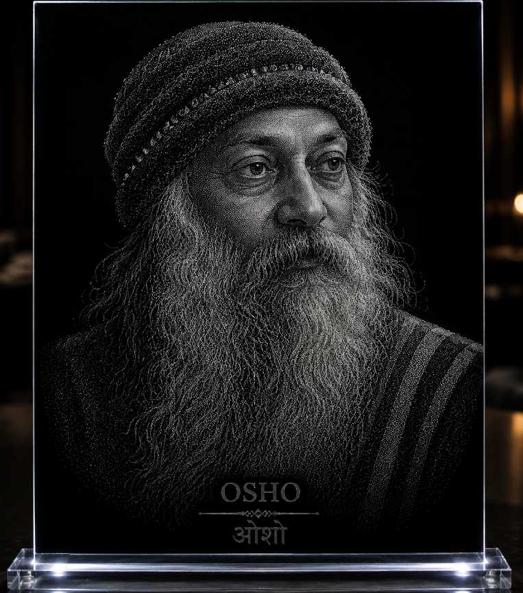 Osho Hand Hammered Marble & Glass Art Portrait for Luxury Wall Décor — Main Display