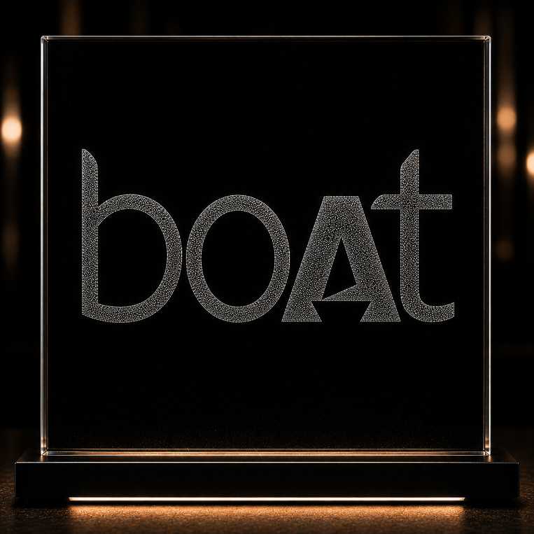 Boat Logo Custom Marble & Glass Hand Hammered Art Portrait Design