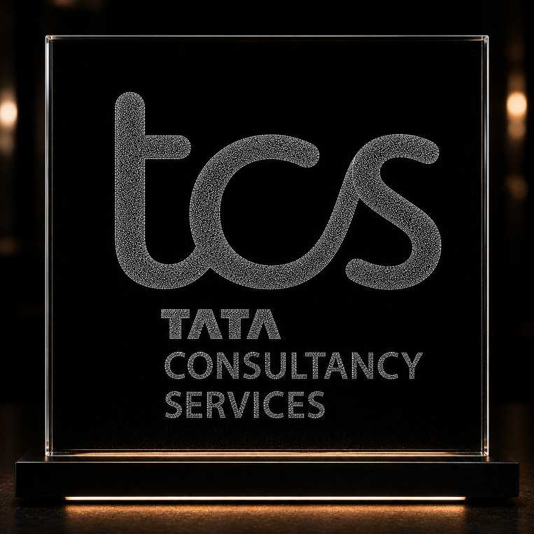 TCS Logo Custom Marble & Glass Hand Hammered Art Portrait Design